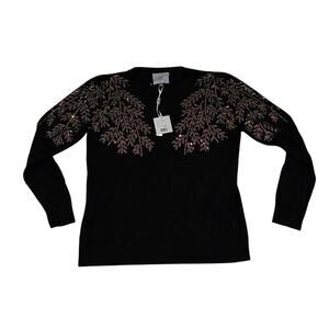 Liv Milano Soft Compression Rhinestone Top NWT Medium